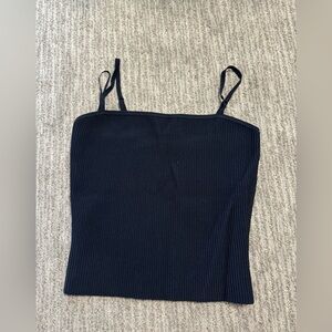 Babaton Navy Sculpt knit tank